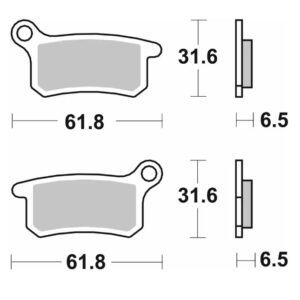SBS KLOCKI HAMULCOWE NOWOŚĆ KH357 OFF-ROAD SINTER KOLOR ZŁOTY RZÓD/TYŁ KTM SX 65 '09-'22, GASGAS MC 65 '21-, HUSQVARNA TC 65 '17-, SX 85 '04-'11, GASGAS MC 65 21-;