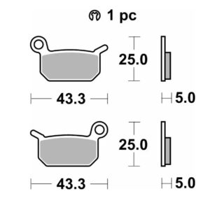 SBS KLOCKI HAMULCOWE NOWOŚĆ KH325 OFF-ROAD RACING SINTER KOLOR ZŁOTY KTM SXE -5 ELECTRIC 19- SX 50 09-, SX 65 04-08, HUSQVARNA EE-5 19-, CR 50 06-, SM 50- 10-, TC 50 17-, PRZÓD/TYŁ