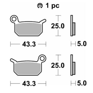 SBS KLOCKI HAMULCOWE NOWOŚĆ KH325 OFF-ROAD SINTER KOLOR ZŁOTY KTM SXE -5 ELECTRIC 19- SX 50 09-, SX 65 04-08, HUSQVARNA EE-5 19-, CR 50 06-, SM 50- 10-, TC 50 17-, PRZÓD/TYŁ