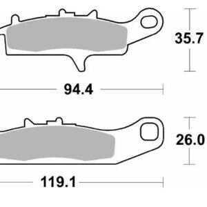 SBS KLOCKI HAMULCOWE NOWOŚĆ KH342 OFF-ROAD SINTER KOLOR ZŁOTY PASUJE DO: KAWASAKI KFX 450 '07-'15, KVF 650 BRUTE FORCE '05-'11, PRAIRE '01-'03, HFX 700 V-FORCE '04-'13, SUSUKI 700 QUADRUNNER, TWIN PEAKS '04-'06 LEWY PRZÓD