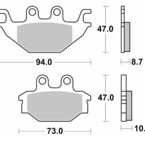 SBS KLOCKI HAMULCOWE NOWOŚĆ KH377 STREET STANDART CERAMIC KOLOR CZARNY YAMAHA MT 125 14-, YZF 125 08-18, TYŁ