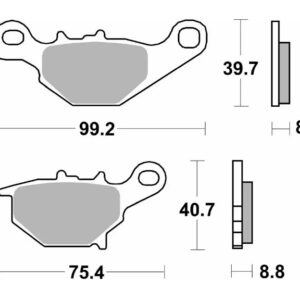 SBS KLOCKI HAMULCOWE NOWOŚĆ KH401 OFF-ROAD SINTER KOLOR ZŁOTY SUZUKI RM 85 '05-'23