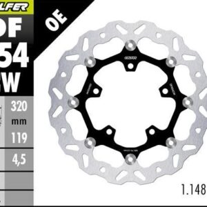 GALFER TARCZA HAMULCOWA PRZÓD CF MOTO MT 450 '24- (FLOATING) (320X119X4,5MM)