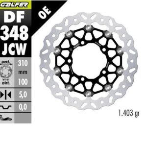 GALFER TARCZA HAMULCOWA PRZÓD SUZUKI GSX-R 600 '06-'07; GSX-R 750 '06-'07; GSX-R 1000 '05-'08; M 109R BOULEVARD; VZR 1800 INTRUDER '06- (FLOATECH) (310X100X5MM)