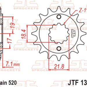 JT ZĘBATKA PRZEDNIA 2067 14 HONDA CRF 250 '13-'21, CRF 300 '21-'25, CBF 250 R '11-'19, CB 300 F / R '15-'25, CBR 300 R '14-'22, CMX 300 REBEL '17-'25, CF MOTO NK 250 '17-'25, SR 250 '21-'25, NK 300 '19-'25 (206714JT) (ŁAŃC. 520)
