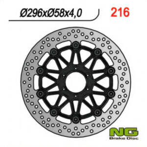 NG TARCZA HAMULCOWA PRZÓD HONDA CBR 600/900, VTR 1000F (296x58x4) (6X6,5mm) PŁYWAJĄCA (CZARNY ŚRODEK)