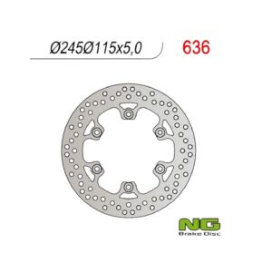 NG TARCZA HAMULCOWA TYŁ YAMAHA FZS / FZR / XJ 600 / XT660 / YZF 600 THUNDERCAT / TDM 850 '91-'01, DUCATI MONSTER 600 / 750 / 900 '93-'17 (245x115x5) (6X8,5MM) - ślady montażu