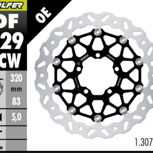 GALFER TARCZA HAMULCOWA PRZÓD TRIUMPH TIGER 850 '24; TIGER 900 '20-'24; TIGER 1200 '20-'24; SPEED TRIPLE 1050/1200 '18-'24; ROCKET 3 2500 '20-'24 (WAVE FLOATING) (3200X83X5MM)