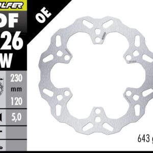 GALFER TARCZA HAMULCOWA TYŁ KAWASAKI KLE 500 '26- (WAVE FIXED) (230X120X5MM)